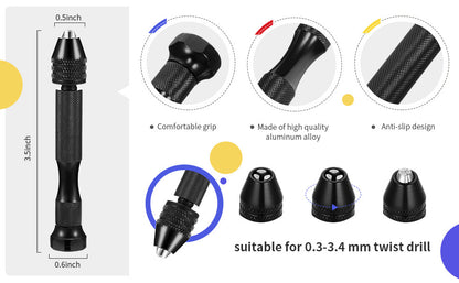 Micro Mini Pin Vise Hand Drill Twist Bit Set